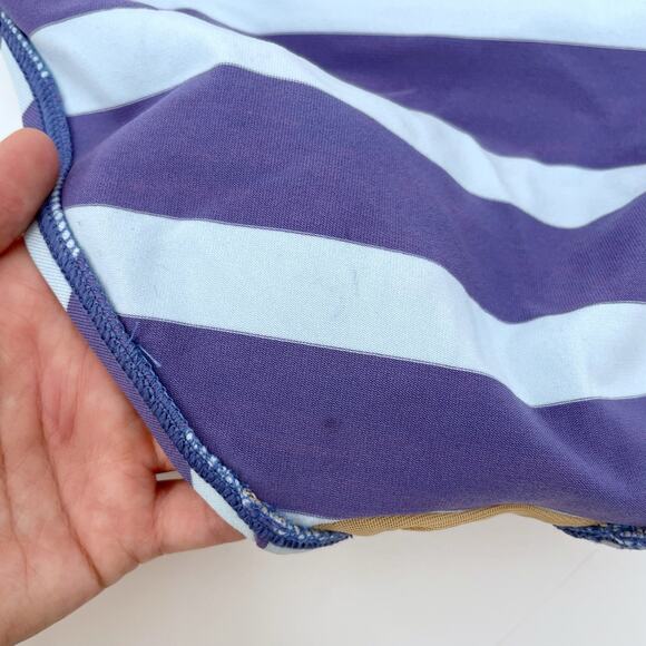 Ralph Lauren Sport Blue Aqua Y2K Wide Stripe Bikini Bottoms Coastal Pool Size 10 - Picture 7 of 13